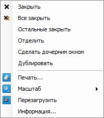 Контекстное меню панели вкладок программы «Мониторинг»